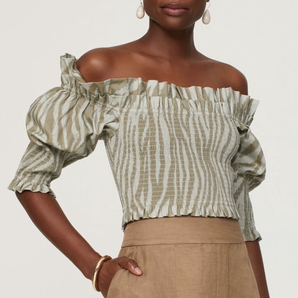 Striped Off-Shoulder Crop Top